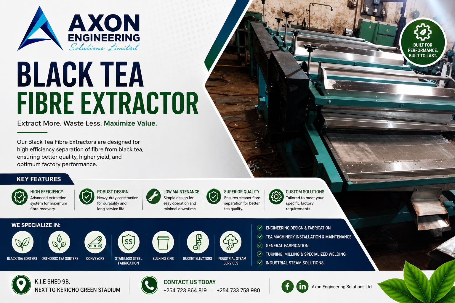 Black Tea Fibre Extractor